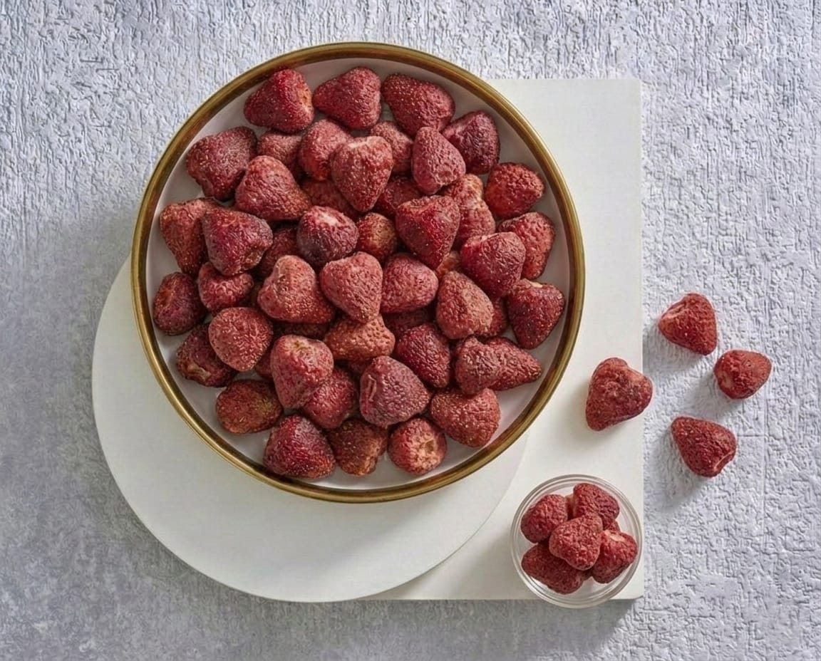 فراولة مجففة تبريد